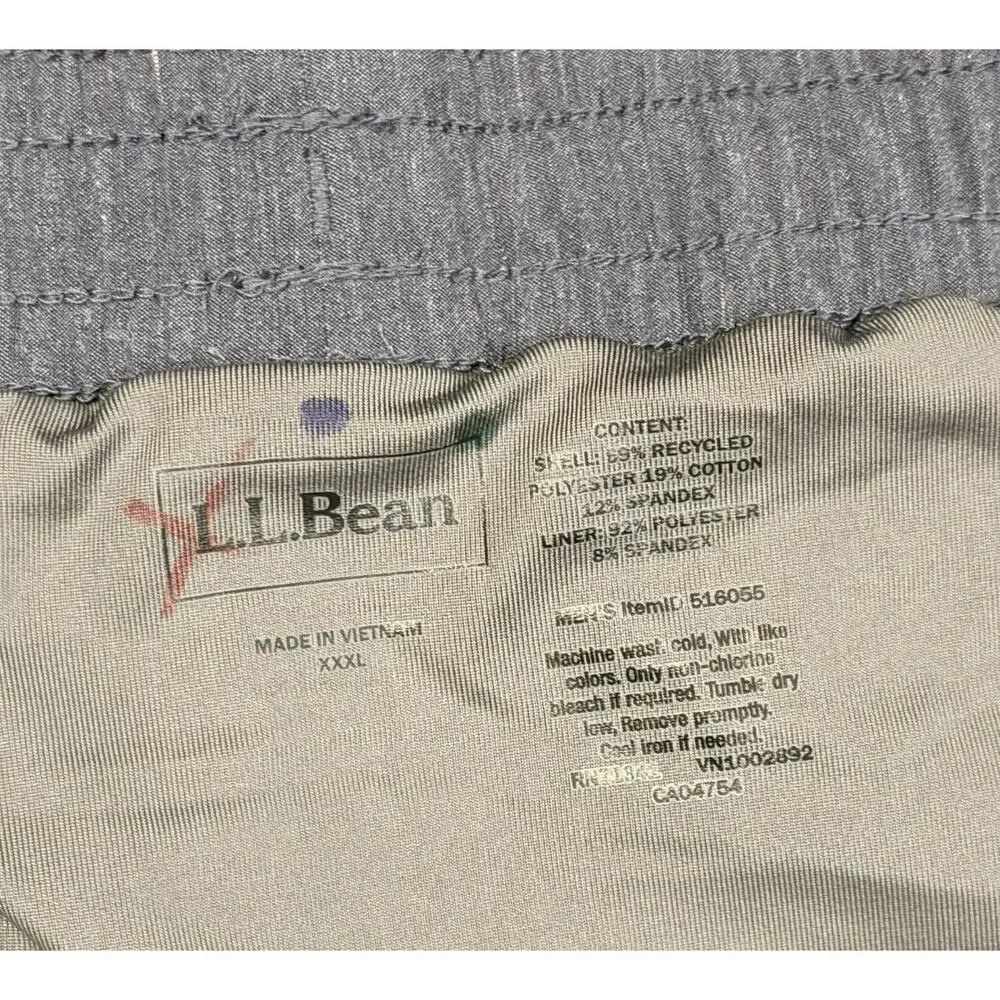 LL Bean Mens 3XL Fish Print Lined Performance Shorts Blue Gray Swim Hybrid EUC